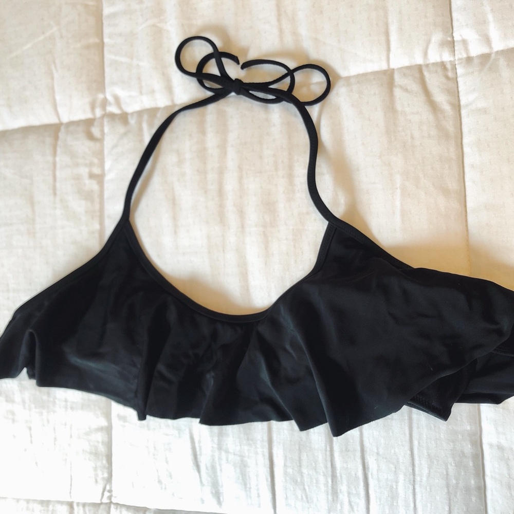 Black VS Ruffle Bikini Top